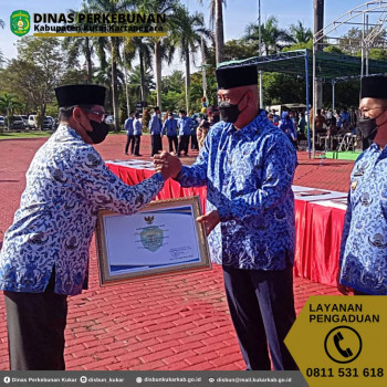 Penerimaan Penghargaan Piagam Panji Keberhasilan Terbaik kedua dalam Pembangunan Daerah Bidang Perkebunan